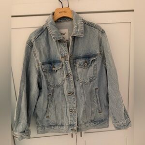 Abercrombie & Fitch Light Wash Oversized Denim Jacket